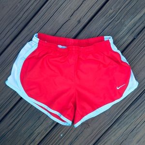 Red nike shorts
